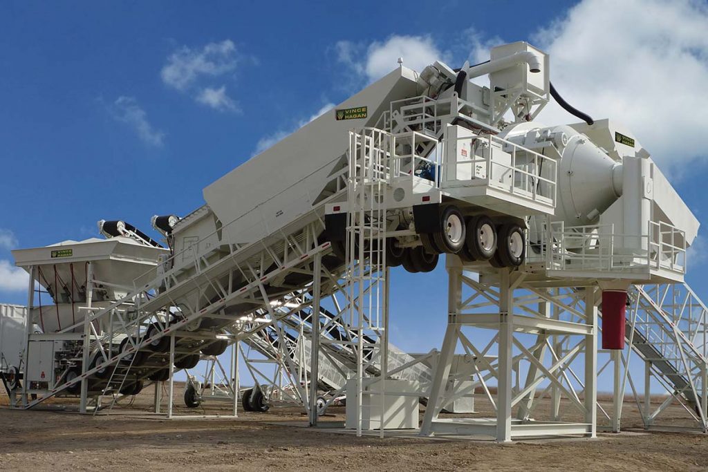 Mobile concrete plants